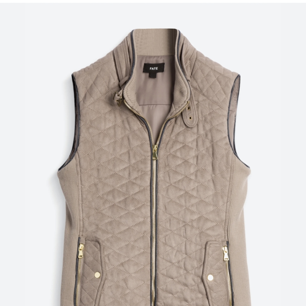 Rowan Faux suede Quilted Vest